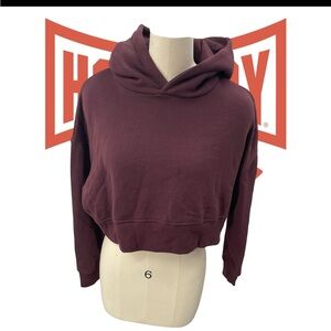 Burgundy Cropped Hoodie